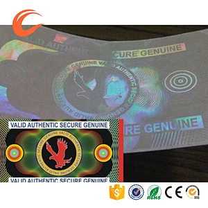 Custom Sticker Usage, and PET Material Transparent Hologram for ID Cards