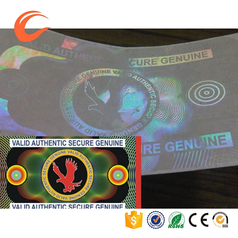 Custom Sticker Usage, and PET Material Transparent Hologram for ID Cards