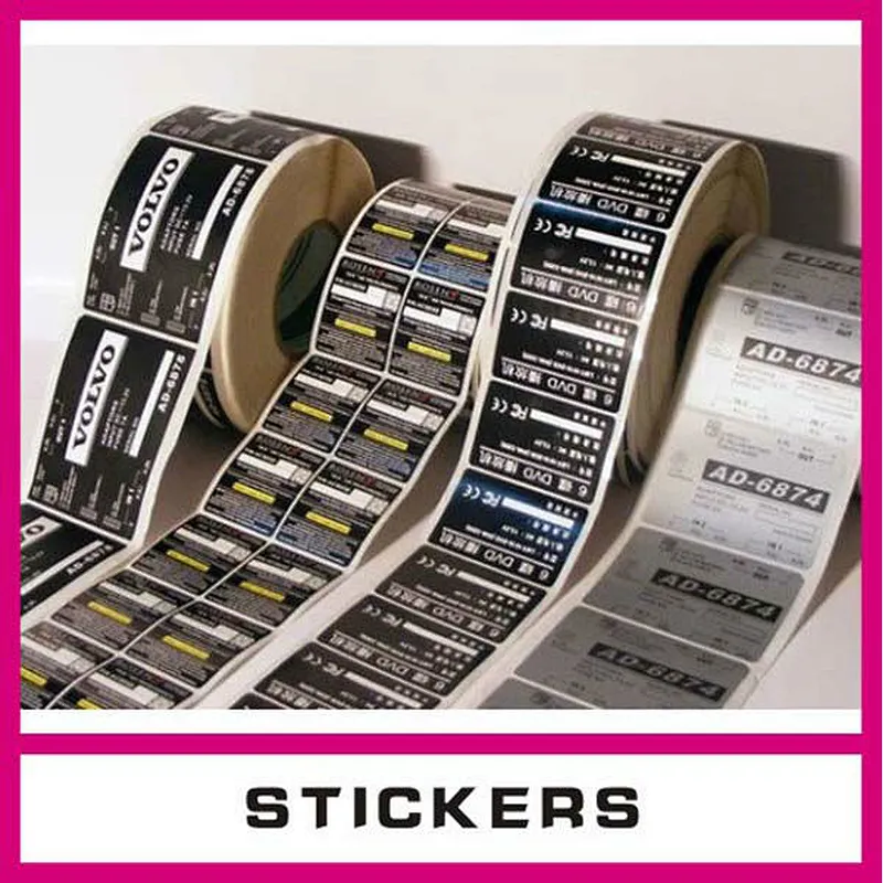 Permanent Adhesive PET Label Logo Printed Silver Brushed Label