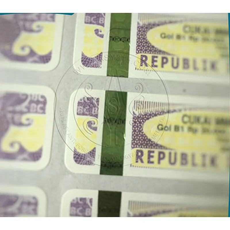 Custom hologram foil label sticker with rainbow printing