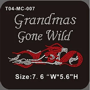 Motorcycle Glitter Heat Transfer Clothing Applique