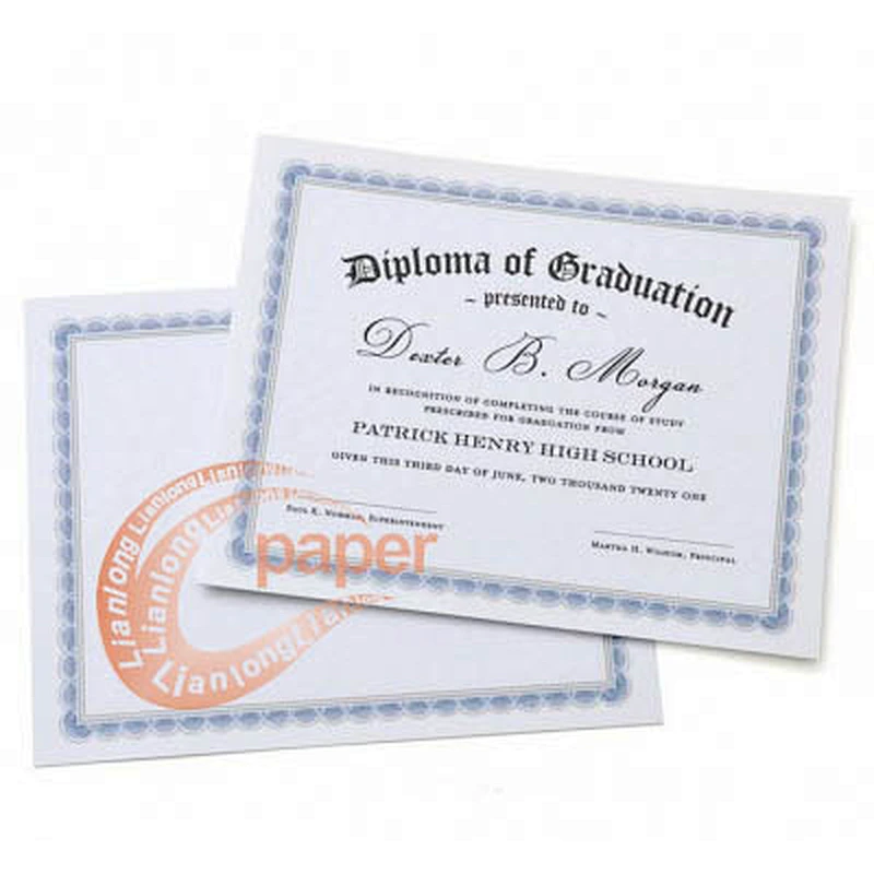 Custom printed school company degree certificate