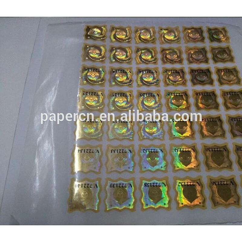 customise die cut laser holographic sticker with food-grade polybag packed