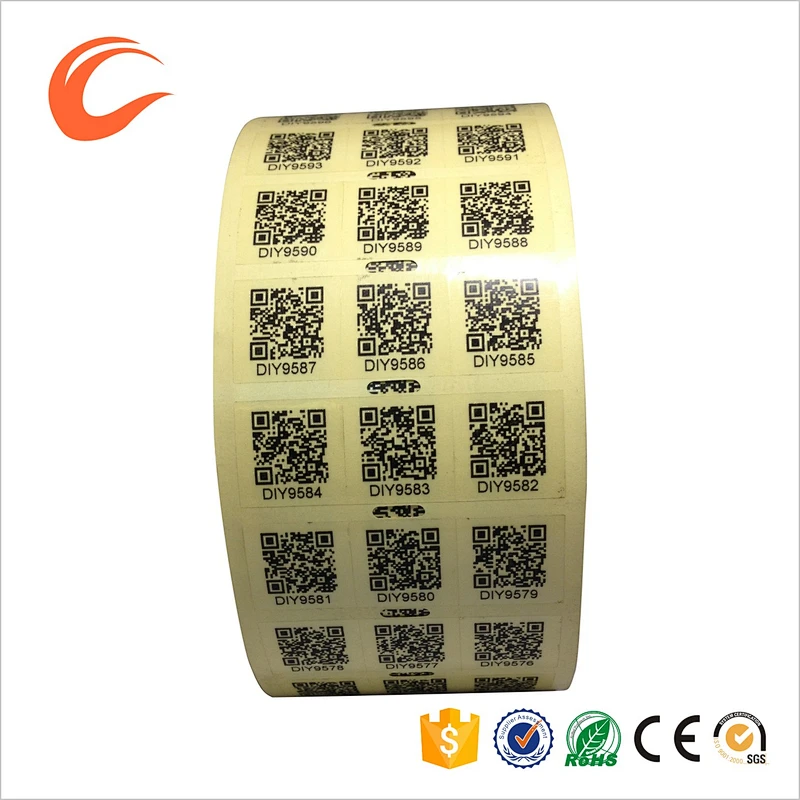 Printing label paper roll paper PET sticker variable color qr code printing.