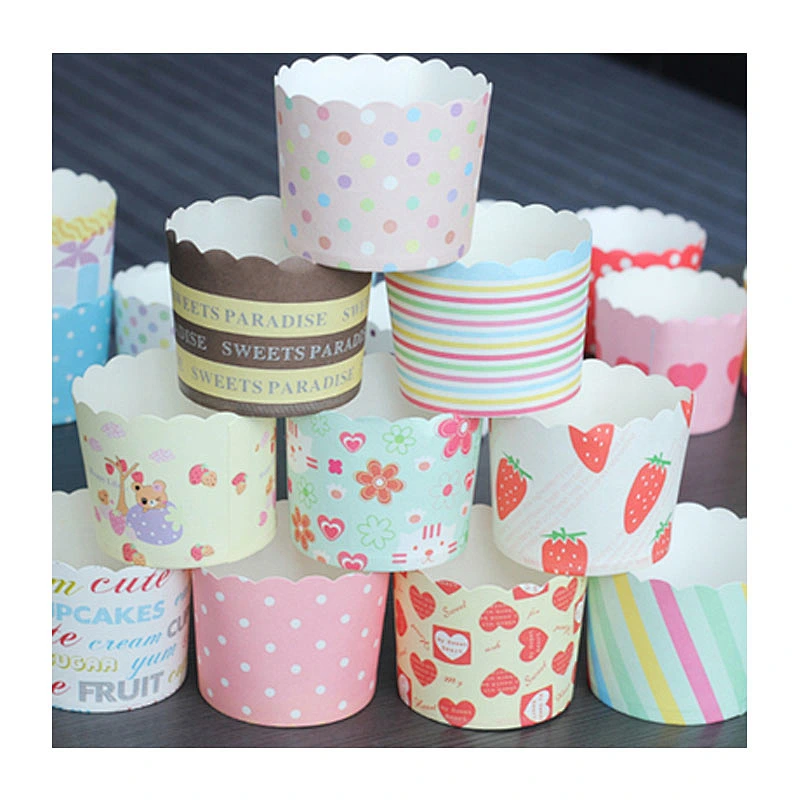100% Food Grade Material High Temperature Resistant Cake Cups Paper Baking Liners Cases For Wedding Decoration