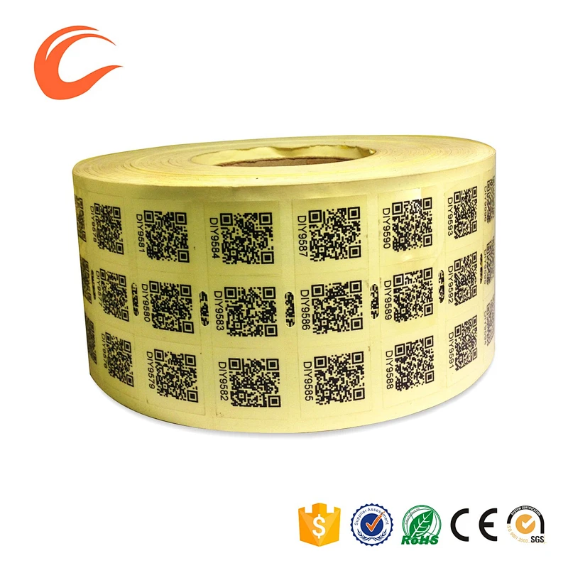 Printing label paper roll paper PET sticker variable color qr code printing.