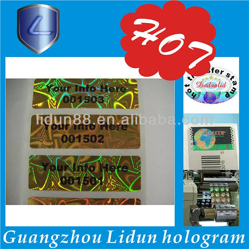 factory custom hologram 3d laser label sticker in sheet