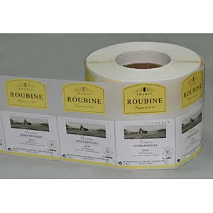 Removable adhesive wine bottle sticker