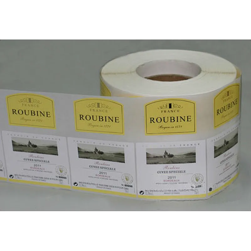 Removable adhesive wine bottle sticker