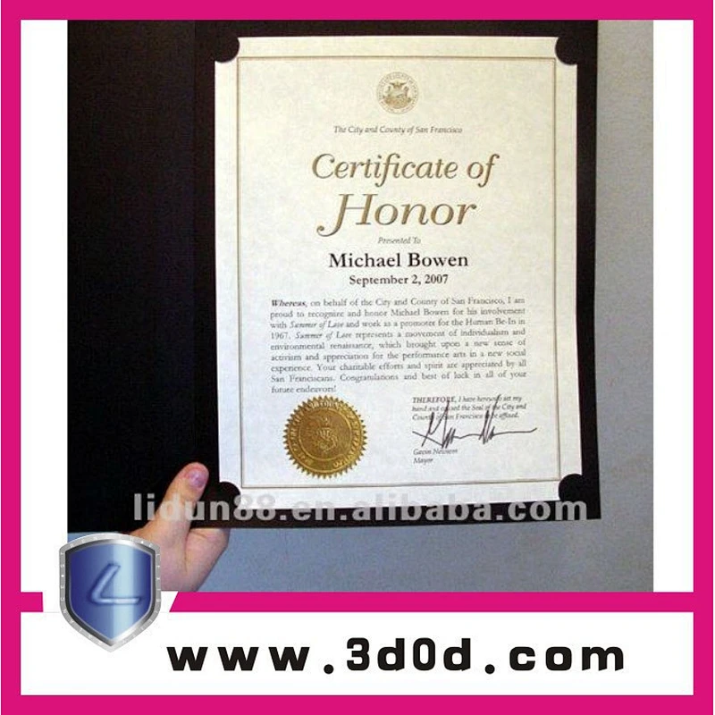 different kinds of certificate printing
