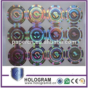 Silver color laser hologram label, 3 d holographic film pet label