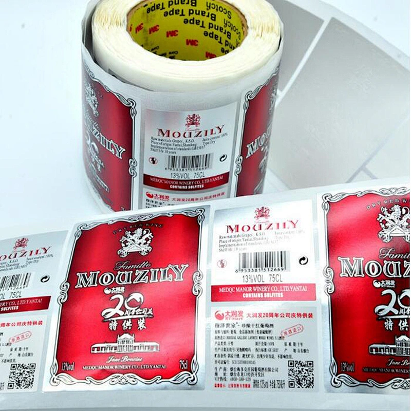 Printing customized own logo self adhesive roll labels sticker for products packages