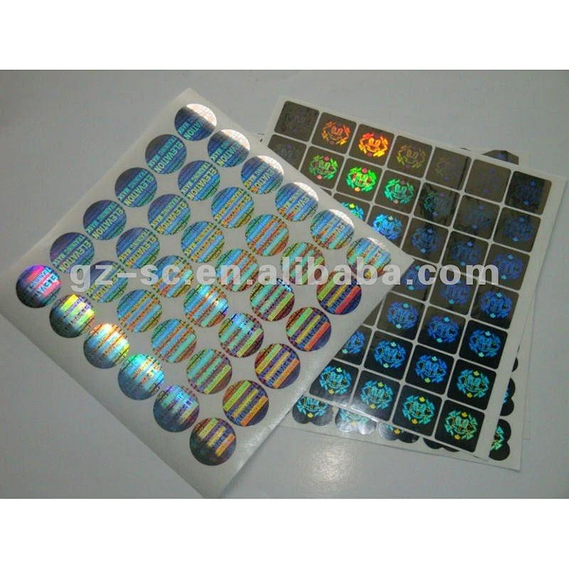 Security self adhesive rounded 3D anti-fake hologram label