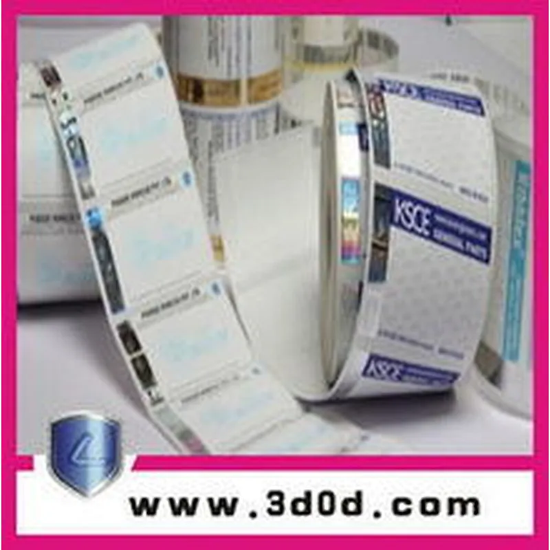 Laser sticker, Hologram label sticker, self adhesive waterproof vinyl sticker