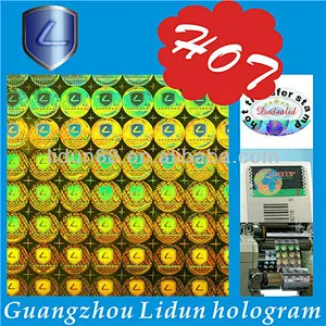 Security self adhesive rounded 3D anti-fake hologram label