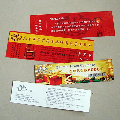 Security Tenology Printing Paper Tickets With Hologram Line