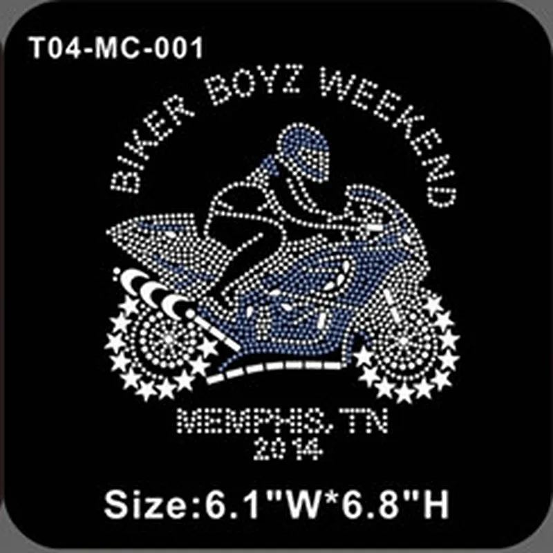 Motorcycle Glitter Heat Transfer Clothing Applique