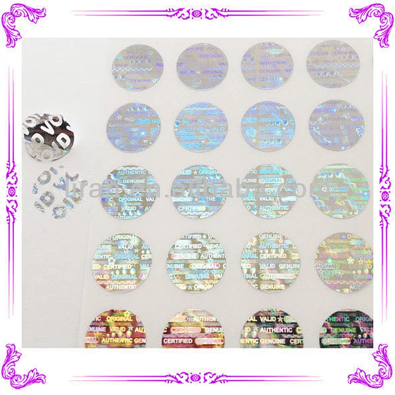 custom security fragile hologram sticker for pass label