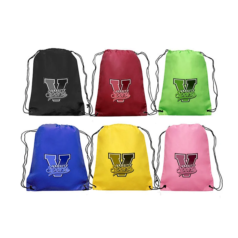 factory customized printed promotional nonwoven drawstring bag