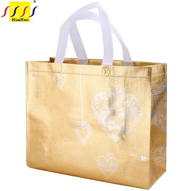 Laminated PP Non woven Bag Factory Outlet Silver Full Color Custom