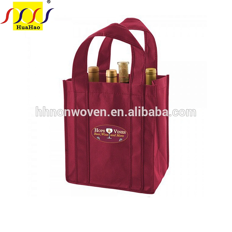Wholesale Shopping Bag Pp Non Woven Custom Bags For Wine Recyclable Red