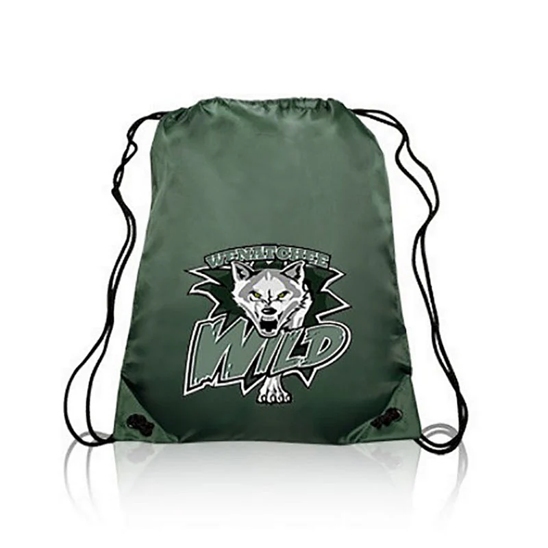 promotional 210D polyester nylon drawstring backpack bag