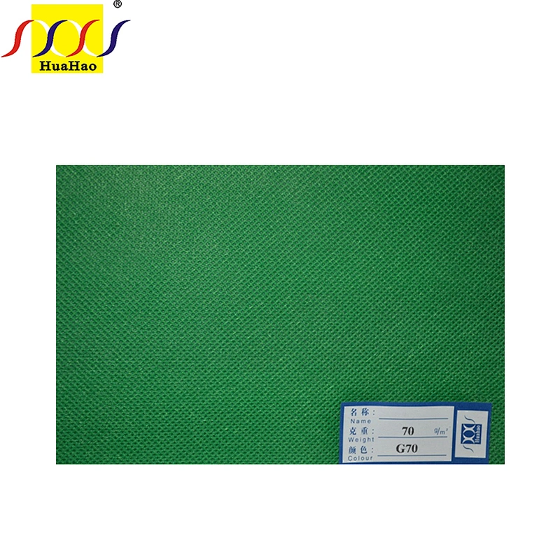 70g factory supply eco friendly 1.6m green non woven fabric stock lot