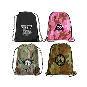 promotional 210D polyester nylon drawstring backpack bag