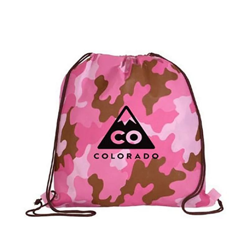 promotional 210D polyester nylon drawstring backpack bag