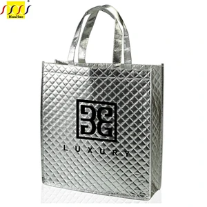 Laminated PP Non woven Bag Factory Outlet Silver Full Color Custom