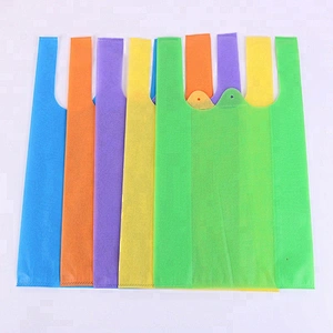 non woven virgin 30g 40g garbage bag blue green red color pp recycling t shirt bags