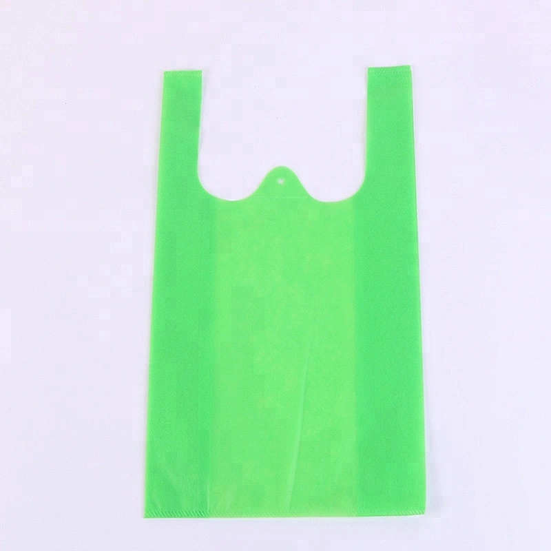 non woven virgin 30g 40g garbage bag blue green red color pp recycling t shirt bags