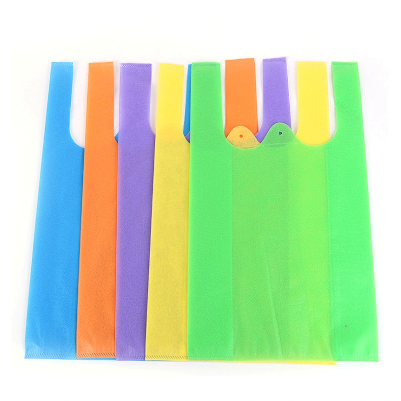 virgin 100% PP high quality durable beige vest non woven shopping bag 15