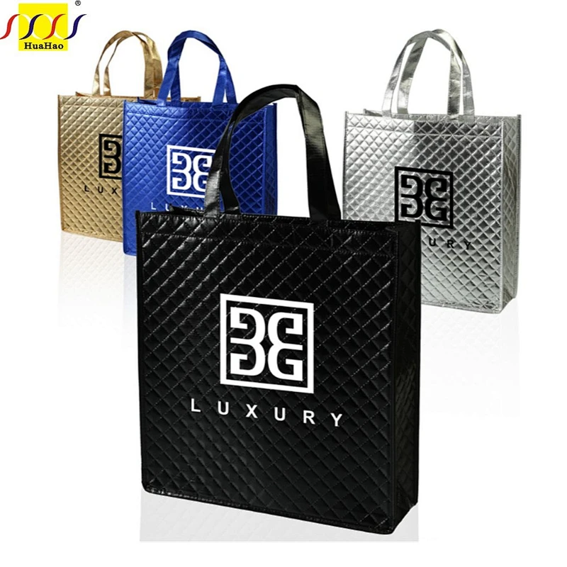 Laminated PP Non woven Bag Factory Outlet Silver Full Color Custom