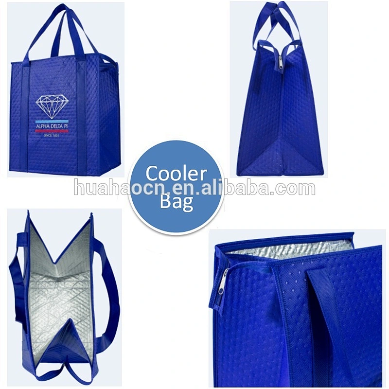 Portable Champagne Whole Foods Non Woven Shopping Cooler Bag
