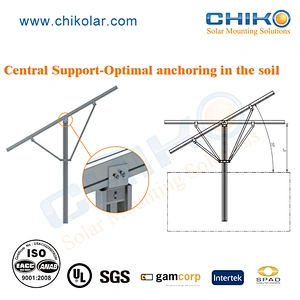 Easy fixed single pole ground solar mounting