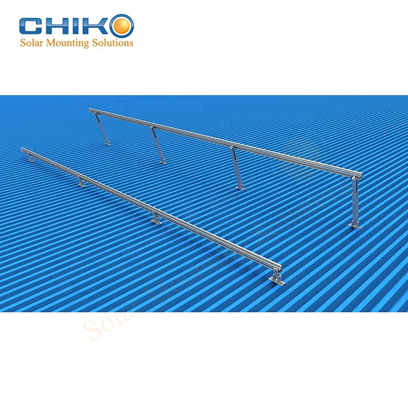 Adjustable solar tilt brackets for metal roof