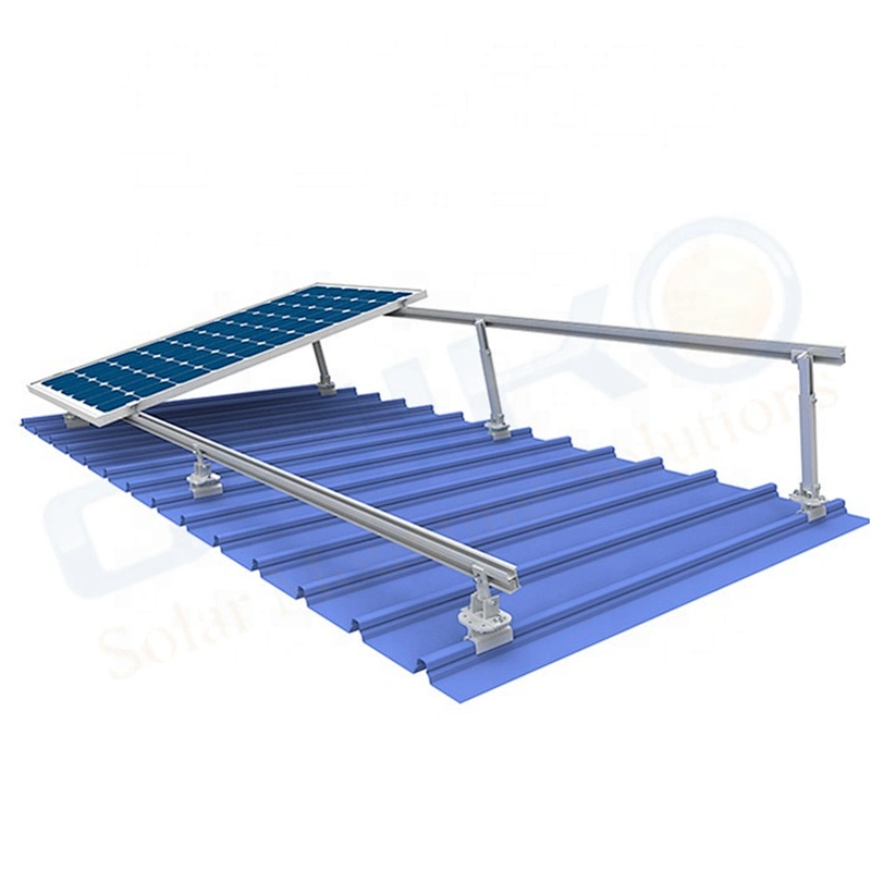 Adjustable solar tilt brackets for metal roof