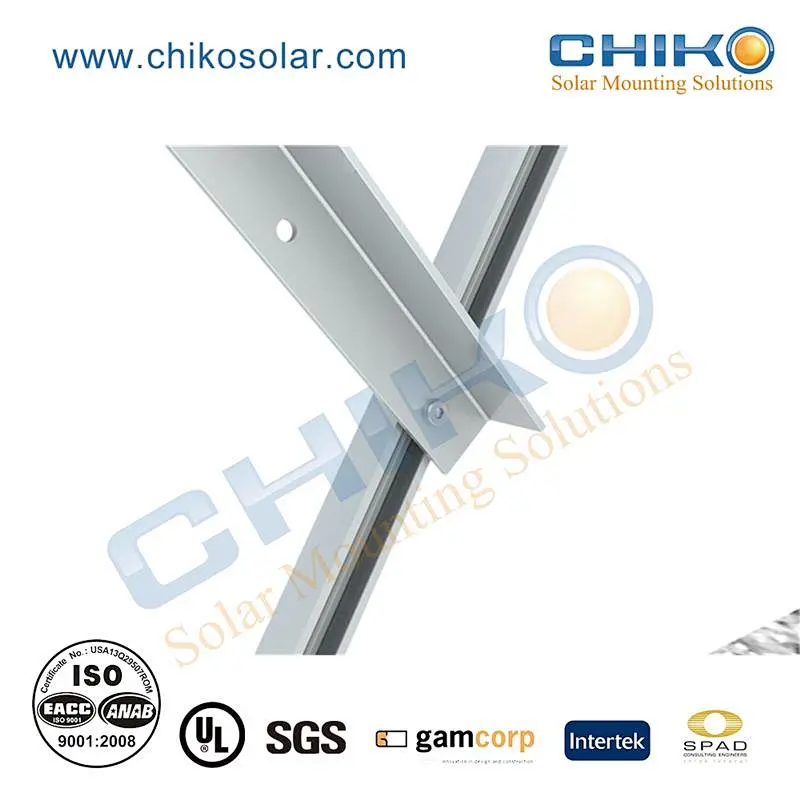 adjustable steel solar panel mounting structure