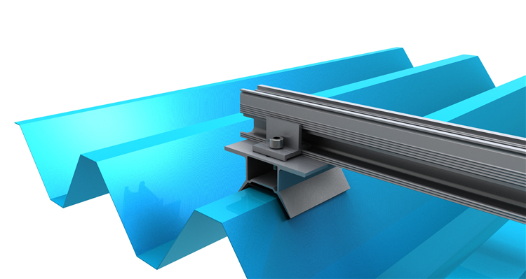 SGS certification structure with clamps for solar panel for trapezoidal sheet iron rooftop