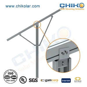 Easy fixed single pole ground solar mounting