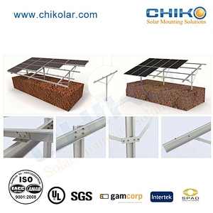 Easy fixed single pole ground solar mounting