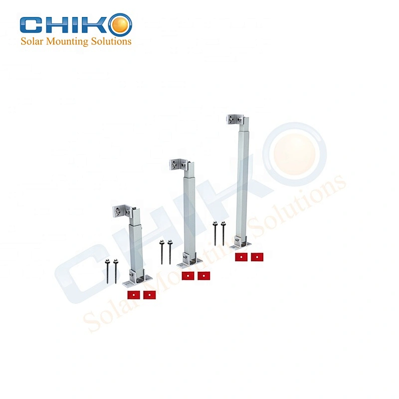 Adjustable solar tilt brackets for metal roof
