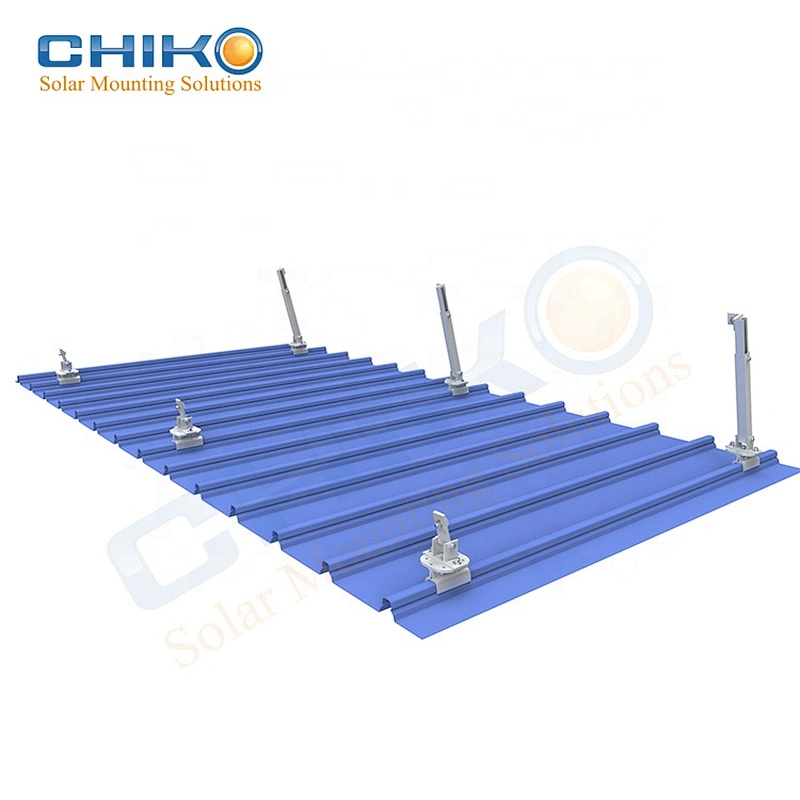Adjustable solar tilt brackets for metal roof