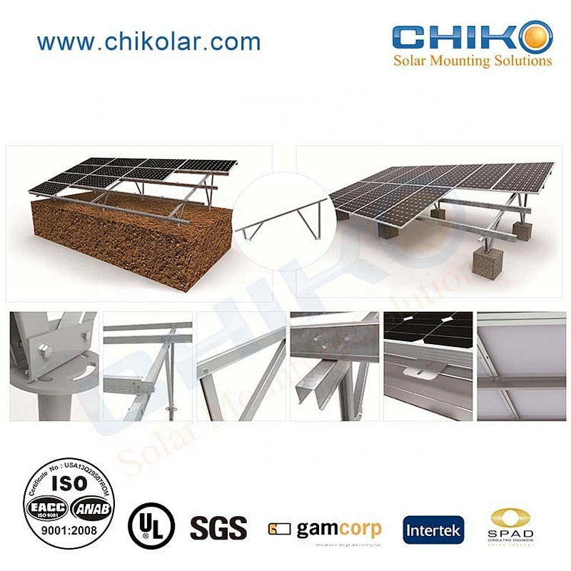U2V Galvanized steel ground solar mounting system