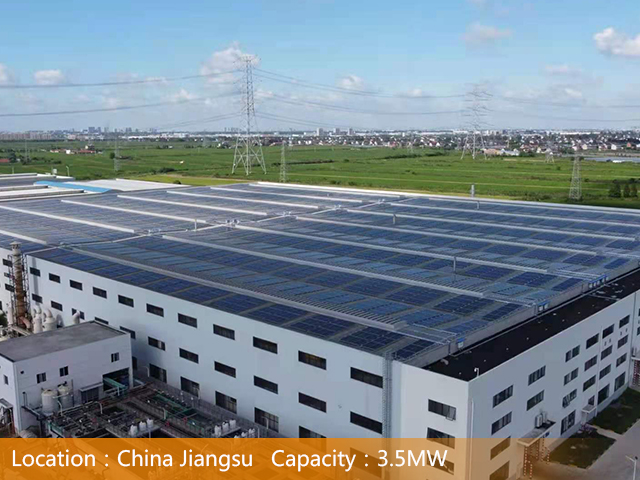 3.5MW grid-connected CHIKO flat roof mounting system - roof project in Nantong, Jiangsu