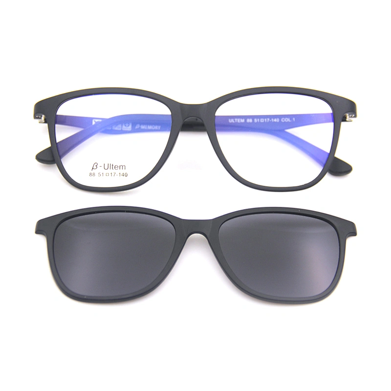 high quality black polarized ultem eyewear glasses OEM clip on eyeglasses