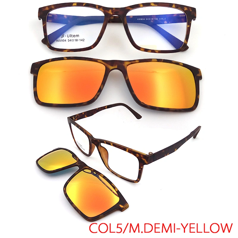 italy new fashion design ultem optical eyewear frame clip on sunglasses