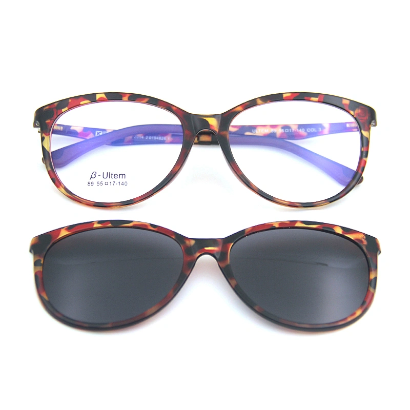 hot selling myopic eyewear frame Metal Ultem Optical Glasses clip on sunglasses