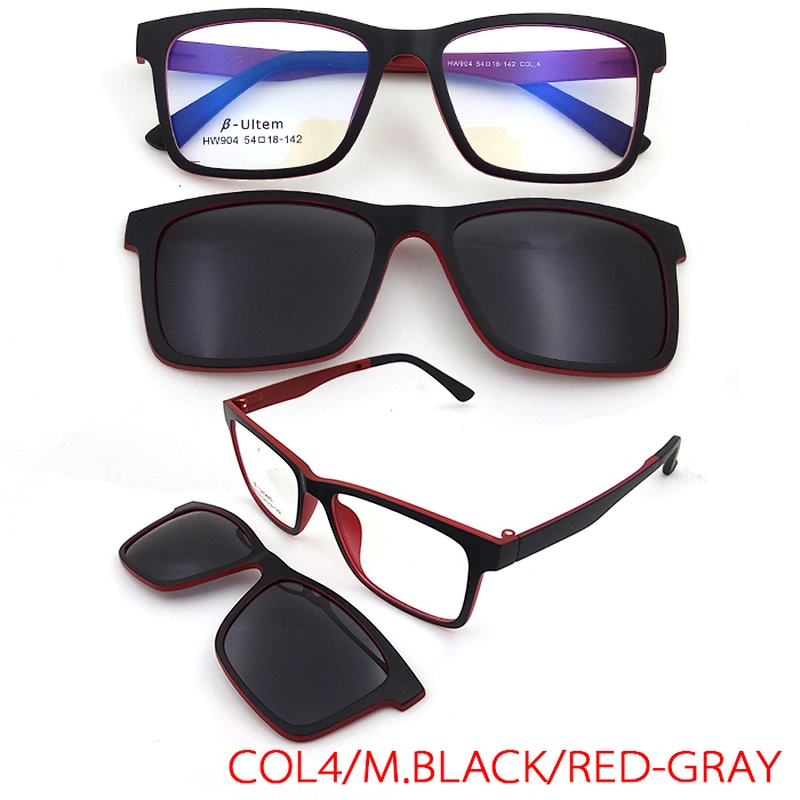 italy new fashion design ultem optical eyewear frame clip on sunglasses